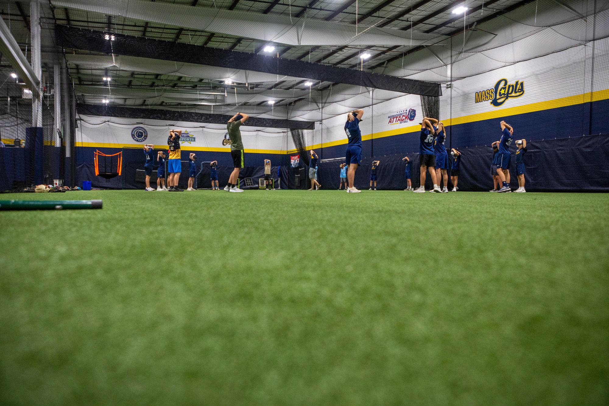 The open turf at 781 Sports Performance with a team at practice